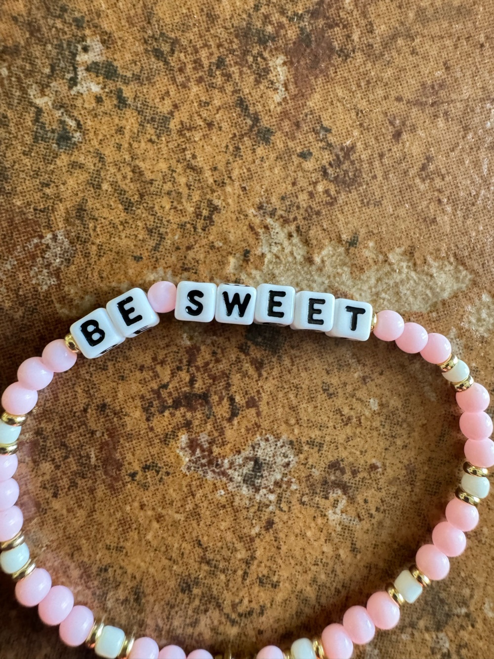 Little Words Project Be Sweet Pink Beaded Charm Bracelet - Picture 2 of 3